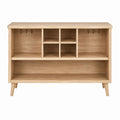 Oak Wood Console Table with Shelves 120cm x 38cm x 80cm