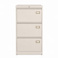 Steel Three-Drawer File Cabinet Beige 102cm Height