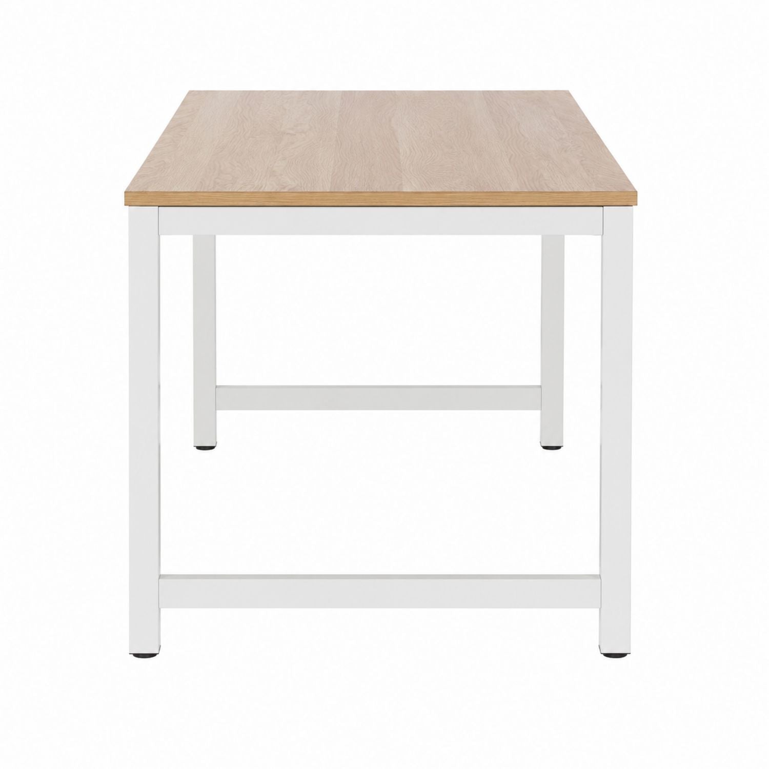 Rectangular Oak Veneer Desk with White Steel Frame 120x60x75 cm