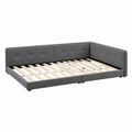 Gray Fabric Upholstered Platform Bed with Corner Design 84in x 58in
