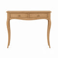 Solid Oak Console Table with Brass Knob Drawers