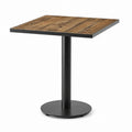 Square Outdoor Dining Table with Reclaimed Wood Top and Metal Base 80x80x75 cm