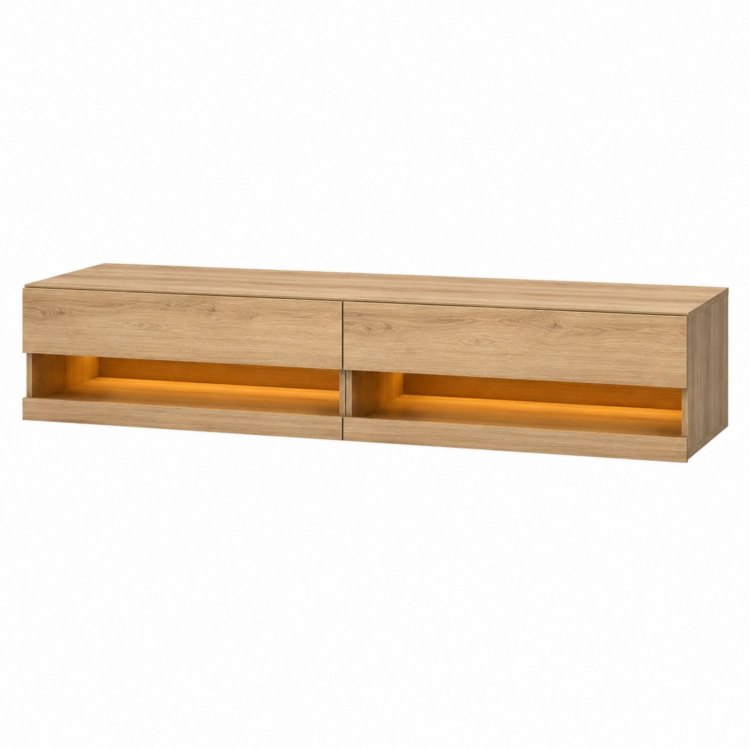 Oak TV Stand with LED Lighting 180 cm