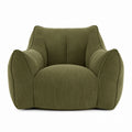 Green Corduroy Armchair with Foam Filling
