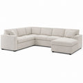 L-Shaped Fabric Sectional Sofa Beige 5-Seater with Chaise 300cm x 240cm
