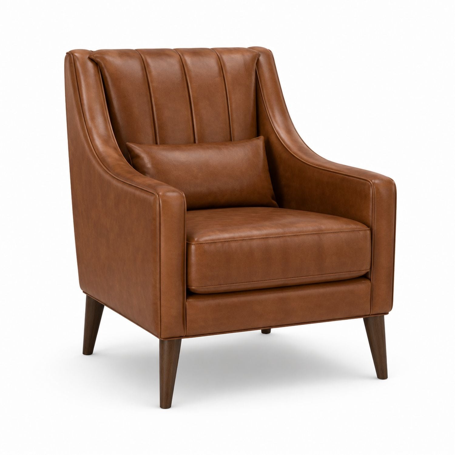 Faux Leather Armchair with Cushion
