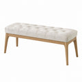 Upholstered Bench Cotton Fabric Beige 120cm x 40cm x 45cm