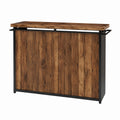 Wooden Outdoor Bar with Metal Frame Brown