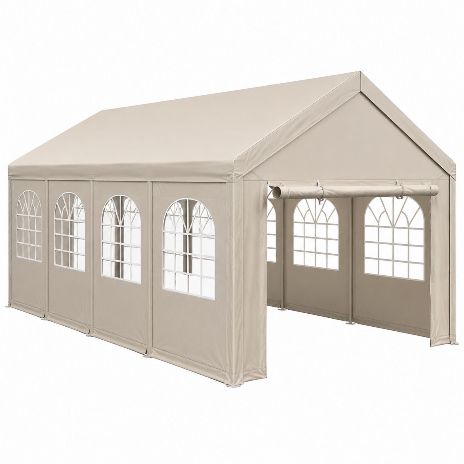 Outdoor Tent Gazebo with Steel Frame and PVC Cover in Beige