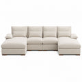 Beige Fabric Modular Sectional Sofa with Chaise 287cm