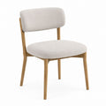 Upholstered Dining Chair Solid Wood Frame Beige
