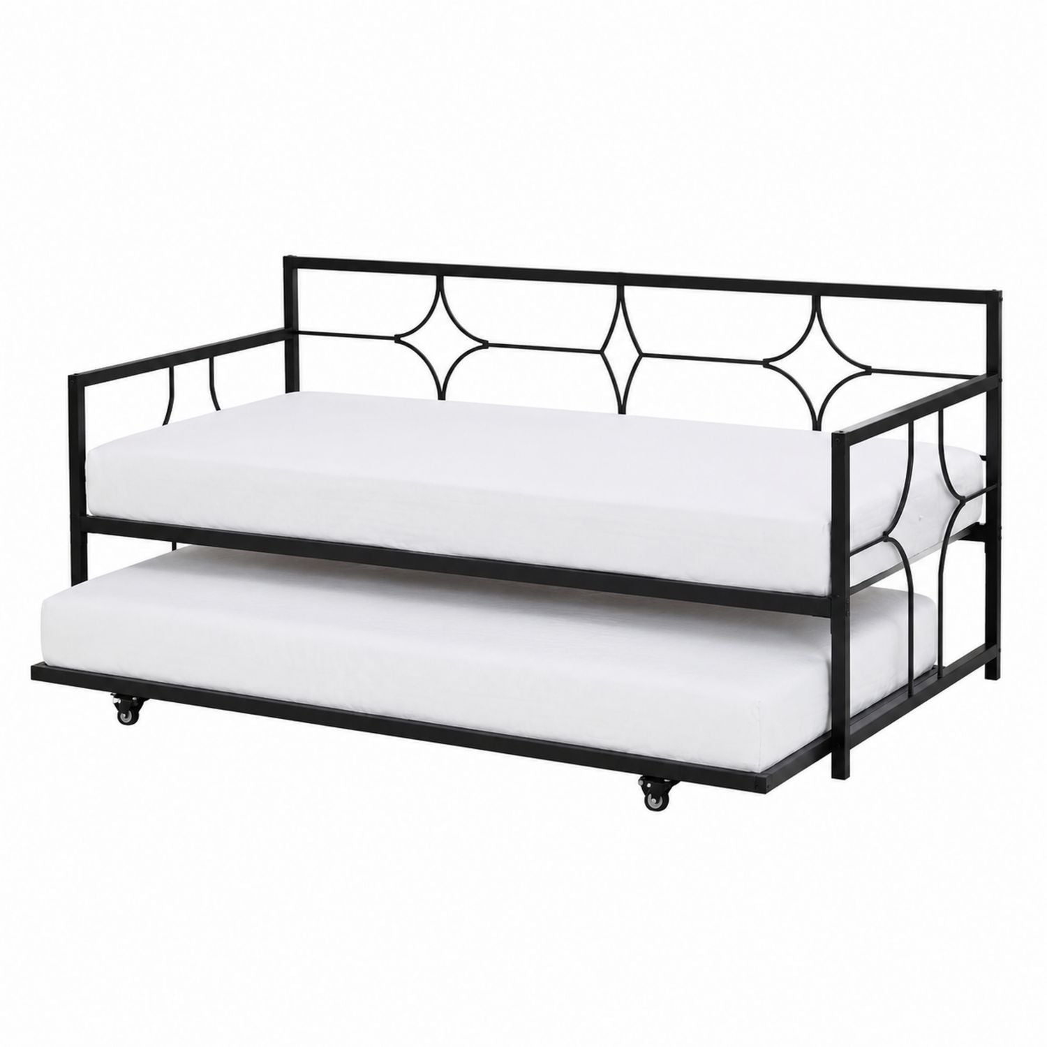 Black Metal Daybed with Trundle