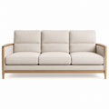 3-Seater Fabric Sofa with Solid Wood Frame 200cm Beige