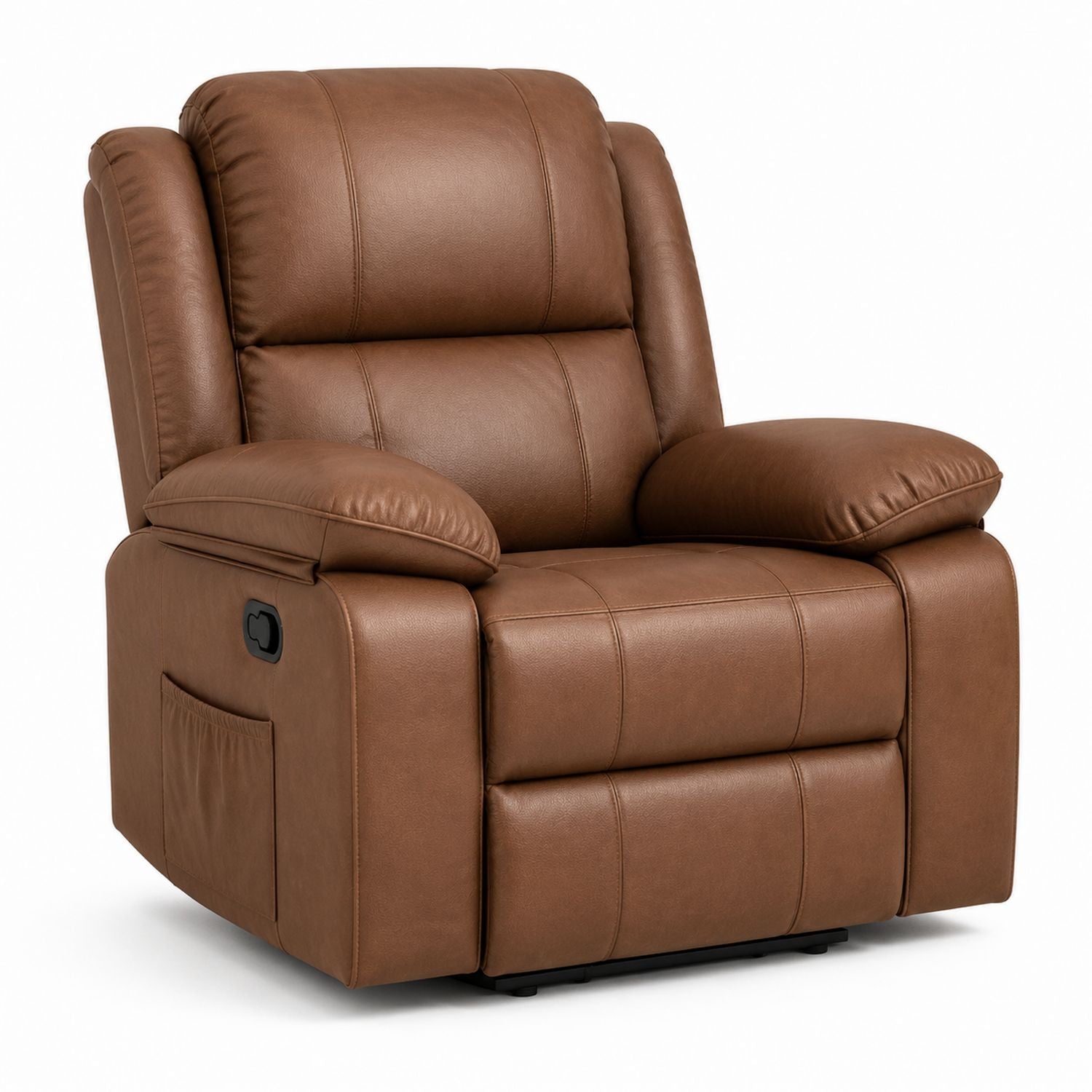 Recliner Chair Faux Leather Brown Adjustable with Side Pocket 90x100x80 cm