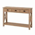 Wood Console Table with Three Drawers and Shelf 120cm x 30cm x 80cm