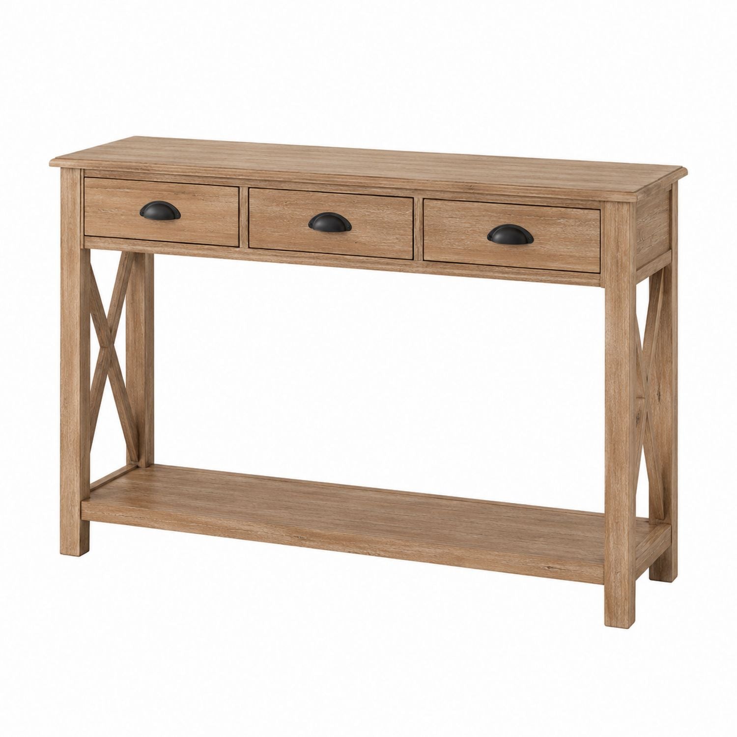 Wood Console Table with Three Drawers and Shelf 120cm x 30cm x 80cm