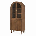 Wood Arched Cabinet with Glass Doors 180cm