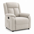 Recliner Chair Corduroy Beige Manual Adjustable with Pocket 90cm Width