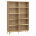 Wooden 8-Shelf Bookcase Oak 120cm x 30cm x 180cm