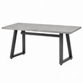 Rectangular Concrete Dining Table with Metal Legs