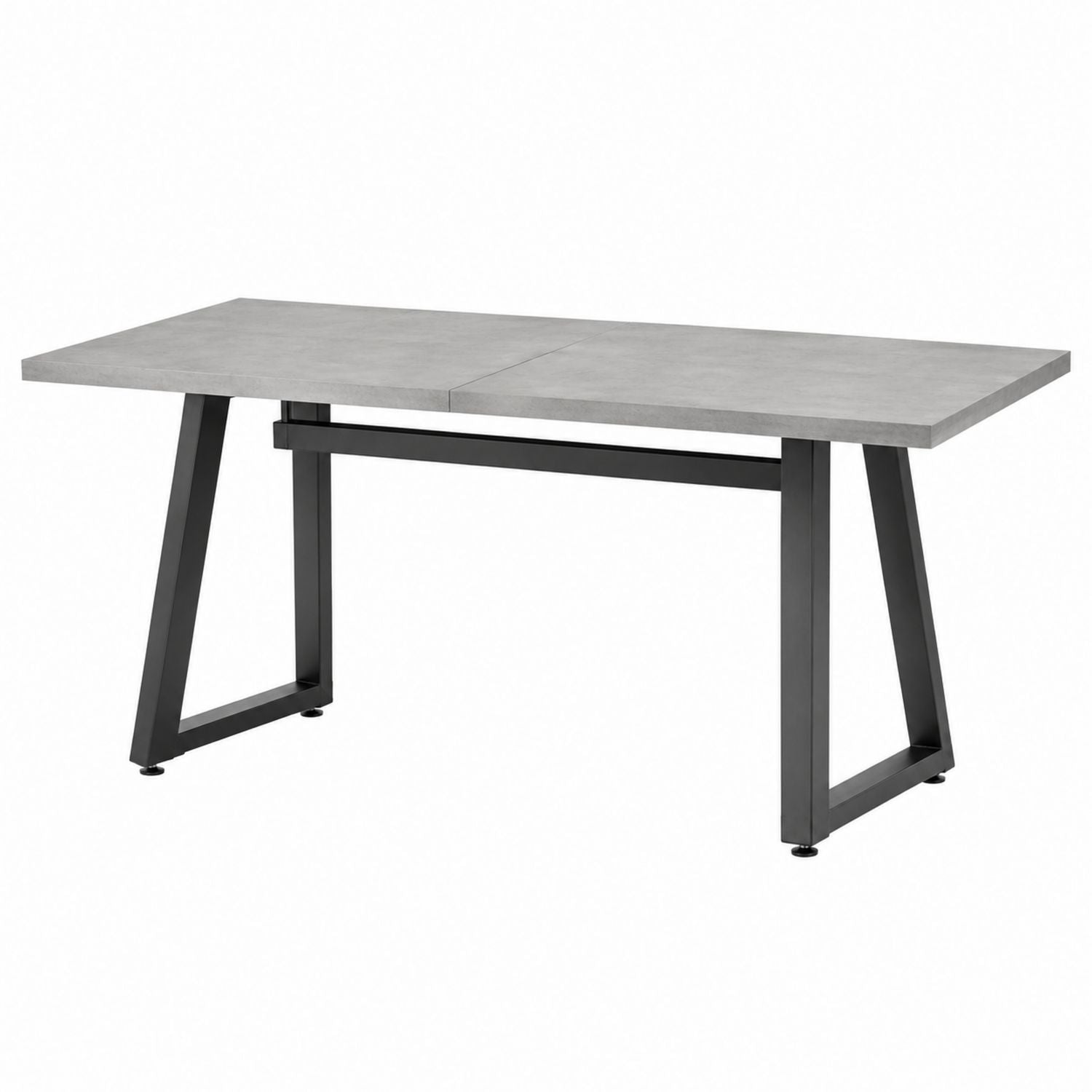 Rectangular Concrete Dining Table with Metal Legs