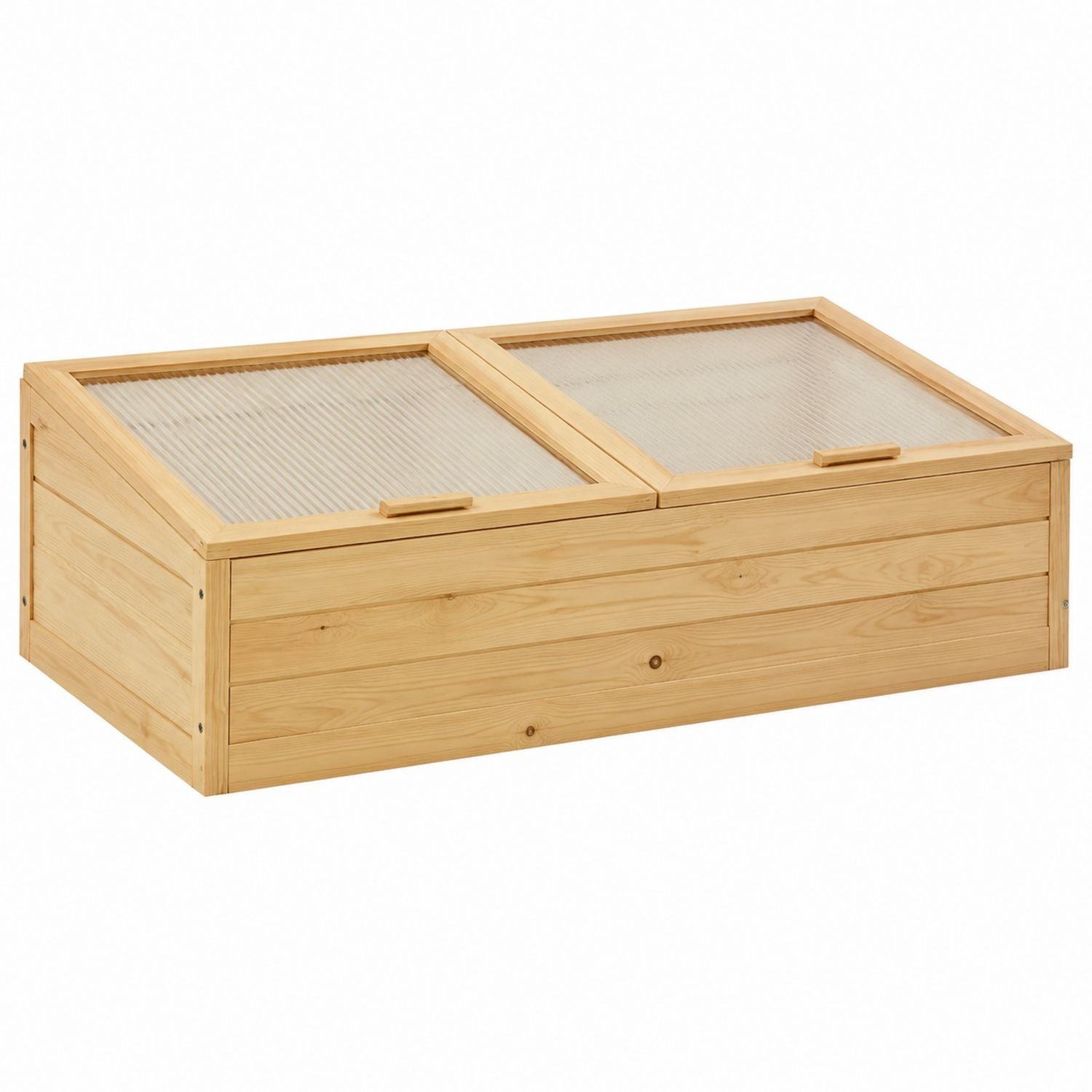 Wooden Cold Frame with Polycarbonate Panels 100x50x30 cm