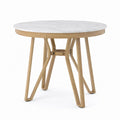 Round Marble Top Dining Table with Solid Oak Legs