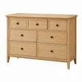 Solid Oak Wood Dresser with 7 Drawers
