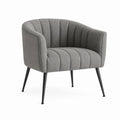 Gray Polyester Fabric Accent Chair with Metal Legs