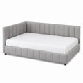 Polyester Upholstered Daybed Gray 200cm