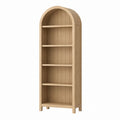 Wooden Arched Bookshelf Oak Finish 5-Tier 200cm Tall