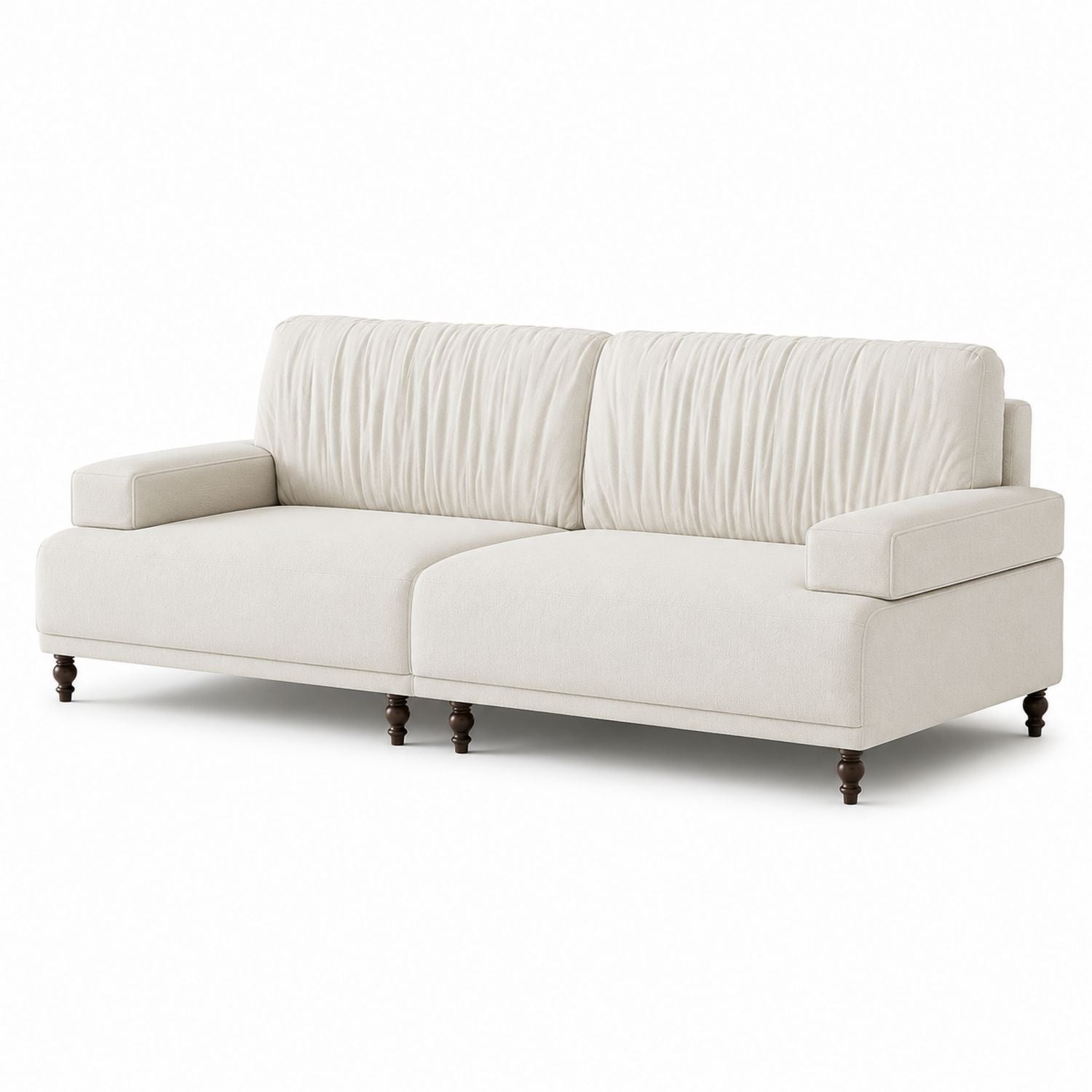 Beige Fabric Upholstered Sofa 220cm