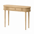 Wood Console Table with Fluted Detailing and Drawer 100x30x80cm