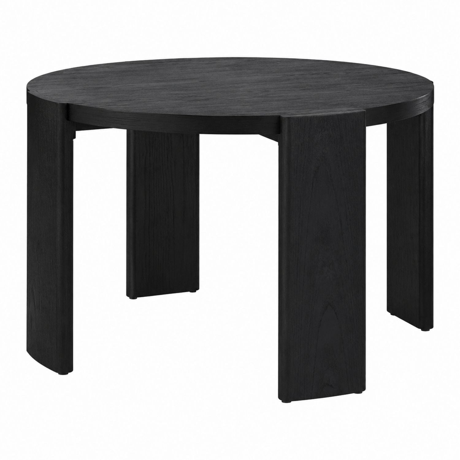 Round Ash Wood Dining Table Black