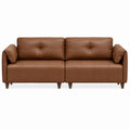 PU Leather 2-Seater Sofa Brown