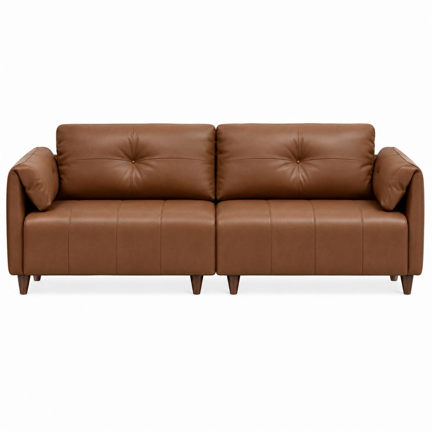 PU Leather 2-Seater Sofa Brown