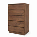 Walnut Wood 5-Drawer Dresser