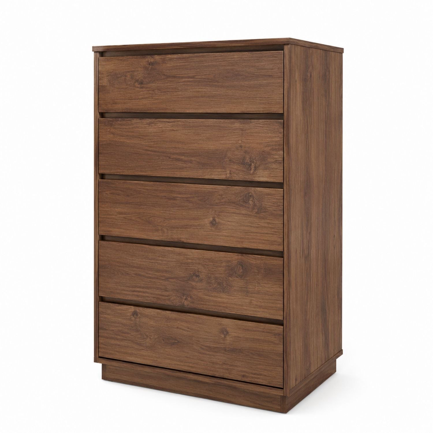 Walnut Wood 5-Drawer Dresser