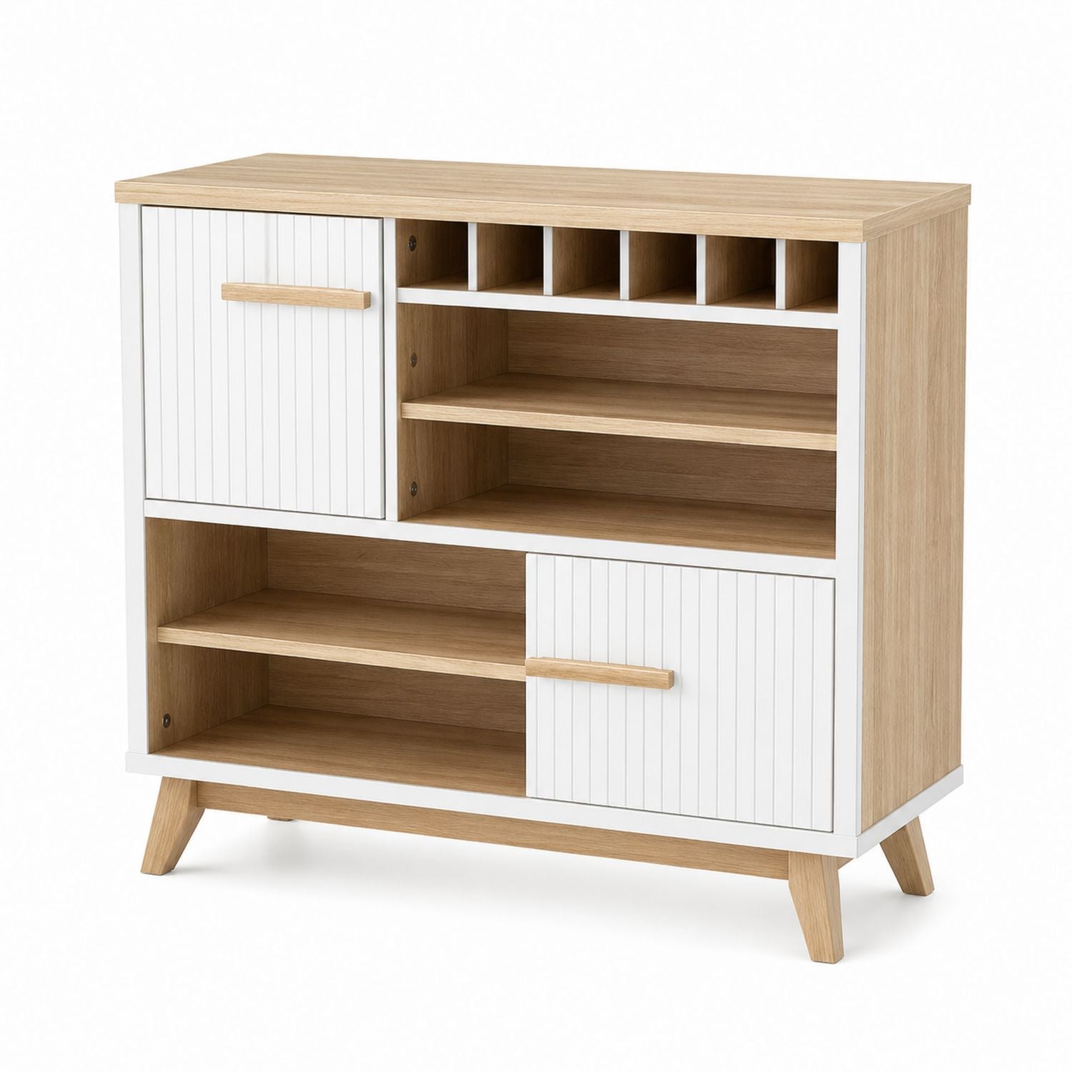 Wood Sideboard Buffet Cabinet Oak/White