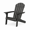 Folding Outdoor Adirondack Chair in Black Polyethylene